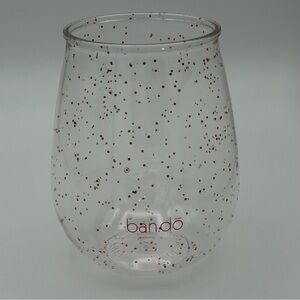 ban.do Acrylic Stemless Wine Glasses Set of 4 Gold & Red Confetti Dots